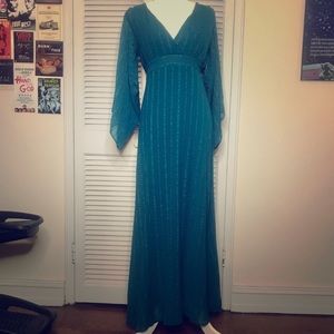 NWT Teal Kimono-Like Maxi Dress - Size Small
